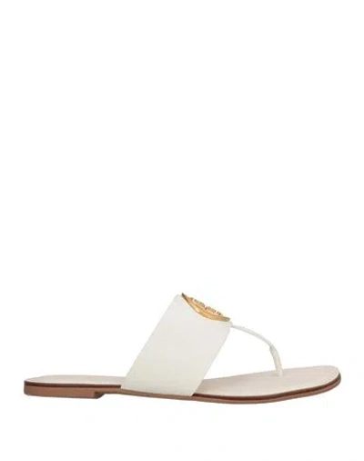 Tory Burch Woman Thong Sandal White Size 7.5 Calfskin