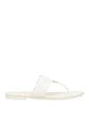 Tory Burch Woman Thong Sandal White Size 8 Calfskin In White