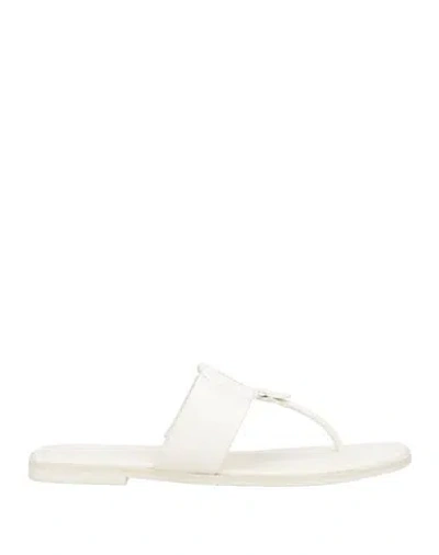 Tory Burch Woman Thong Sandal White Size 8 Calfskin