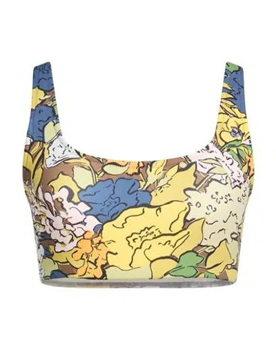 Tory Burch Woman Top Yellow Size Xs Tactel, Lycra In Multi