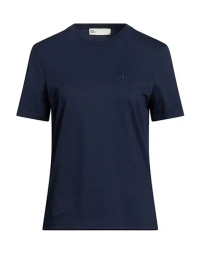 Tory Burch Woman T-shirt Navy Size S Cotton In Blue