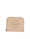 Tory Burch Small Organic Ella Wallet In Beige