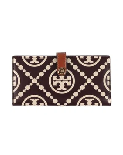 Tory Burch Woman Wallet Chocolate Brown Size - Leather