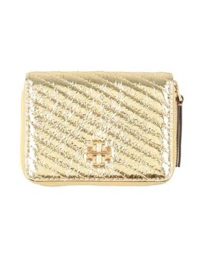 Tory Burch Woman Wallet Gold Size - Leather