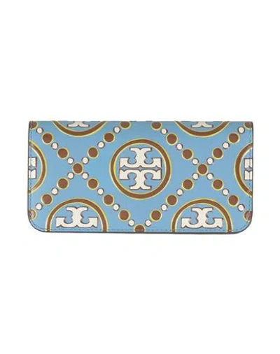Tory Burch Woman Wallet Light Blue Size - Leather