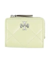 Tory Burch Woman Wallet Light Green Size - Leather In Green