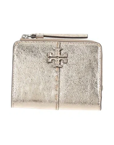 Tory Burch Woman Wallet Platinum Size - Leather In Grey