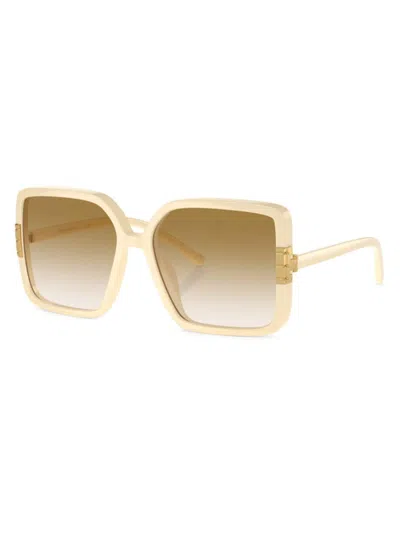 Tory Burch Gradient Plastic Square Sunglasses In Cream Light Brown Gradient