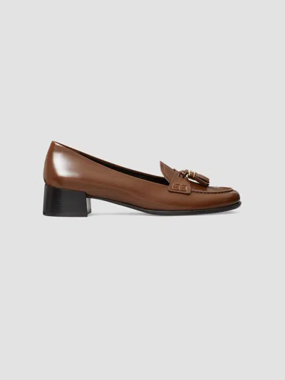 Tory Burch Women's 30mm Tassel Leather Loafers In Mocha Brown