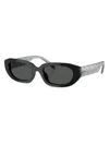 Tory Burch 52mm Irregular Sunglasses In Black