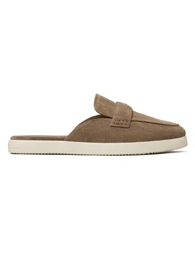 Tory Burch Suede Ballet Sport Mules In Brown