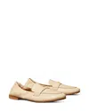 Tory Burch Ballet Nappa Leather Loafers In New Cream