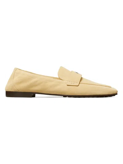 Tory Burch Women's Ballet Double-t Suede Loafers In Yellow