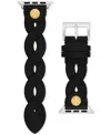 Tory Burch Women's Black Braided Leather Band For Apple Watch 38-45mm In No Color