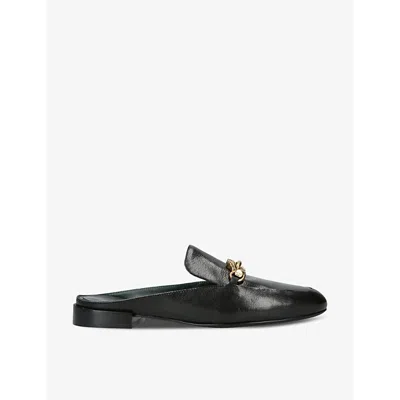 TORY BURCH WOMENS BLACK JESSA BACKLESS LEATHER LOAFERS EUR 38/5 UK