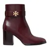 Tory Burch Women's Boots  - T Lock Heeled Ankle Boot 80mm - Burgundy