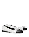 Tory Burch Women's Bow Logo Slip On Ballet Flats In White