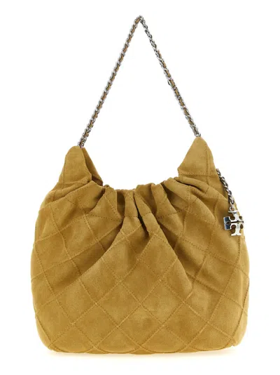 TORY BURCH WOMEN BROWN FLEMING MINI HOBO, ONESIZE LUXURY HOBOS FOR WOMEN DARVEYS