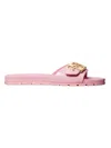Tory Burch Round Toe Rubber Sole Sandals In Pink
