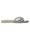 Tory Burch Buckle Slides Silver / Silver / Aluminum