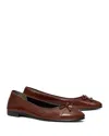Tory Burch Cap Toe Ballet Flat In Dark Maple