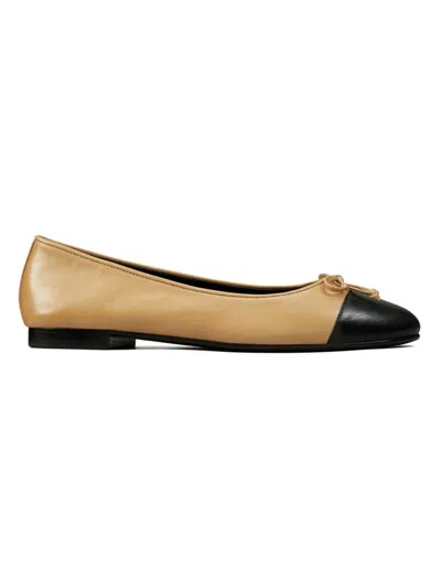 Tory Burch Cap Toe Ballets In Neutral