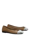 Tory Burch Cap Toe Ballet Flat In Wild Mushroom