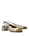 Tory Burch Cap Toe Slingback Pump In Granite Rose