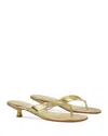 Tory Burch Capri Low Heel Sandal In Gold
