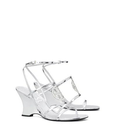 Tory Burch Women's Capri Miller Wedge Sandals In Argento
