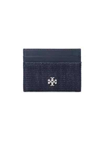 Tory Burch Women's Charlie Denim Card Case In Blue