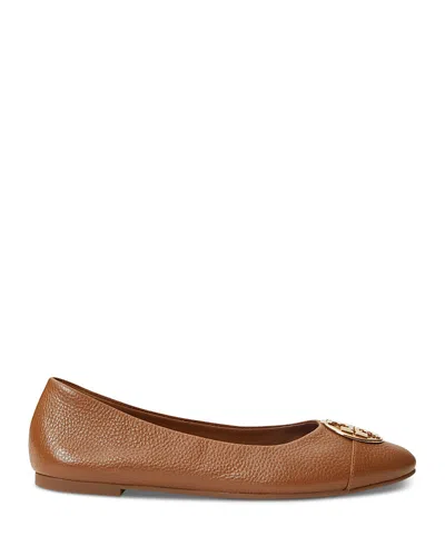 Tory Burch Women's Chelsea Leather Cap Toe Ballet Flats In Brown