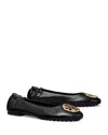 Tory Burch Claire Leather Ballet Flats In Black