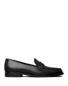 Tory Burch Classic Leather Penny Loafers In Black