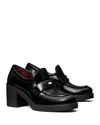 Tory Burch Classic Heeled Lug Loafer In Black