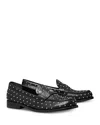 Tory Burch Black Leather Loafers With Small Applied Studs In Perfect Black