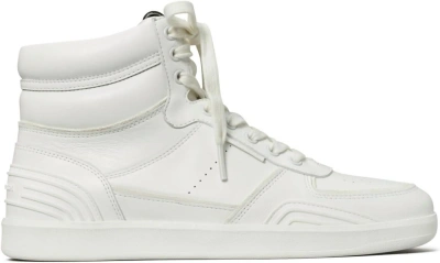 Pre-owned Tory Burch Women's Clover Court High Purity Bianco High Top Sneakers For Women In White