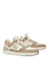 Tory Burch Women's Clover Court Lace Up Low Top Sneakers In New Ivory/tan