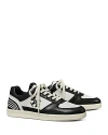 Tory Burch Clover Court Colour-block Leather Sneakers In Purity/perfect Black