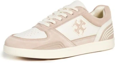 Pre-owned Tory Burch Women's Clover Court Sneakers In New Ivory/cerbiatto