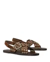Tory Burch Cross-band Sandal In Brown