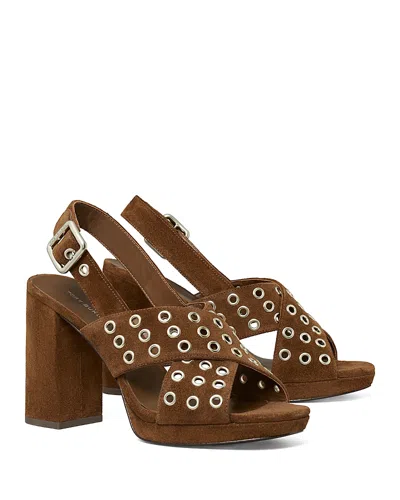 TORY BURCH WOMEN'S CROSS BAND SUEDE SANDALS