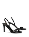 Tory Burch Double T-button High-heeled Sandals In Perfect Black