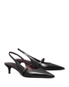 Tory Burch Double T Buckle Slingback Mary Jane Kitten Heel Pump In Black