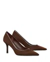 Tory Burch Double T Buckle Pumps 80mm Dark Cocoa In Brown