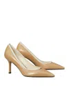 Tory Burch 80mm Double T Buckle Pumps In Cantucci