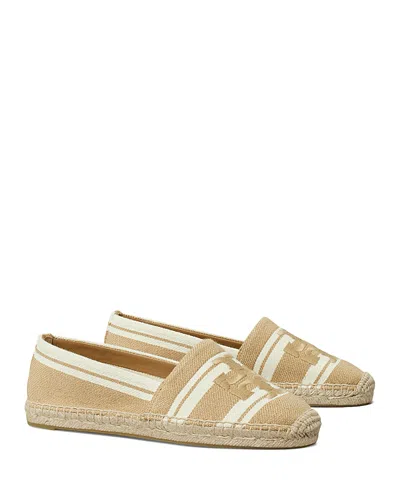 Tory Burch Double T Jacquard Espadrille In Cammello/ash