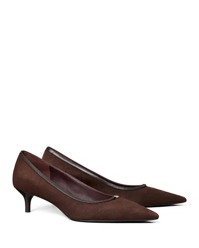 Tory Burch Women's Double T Kitten Heel Pumps In Brown