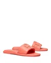 Tory Burch Double-t Leather Sport Slide Sandal In Pembe