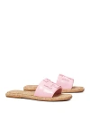 Tory Burch Double-t Slide Sandal In Petunia/natural